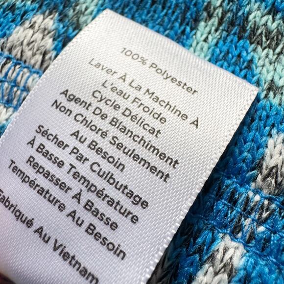 T by Talbots Nordic Blue Snowflakes Fleece Hoodie Pullover Women's Sz L Large - Picture 10 of 13